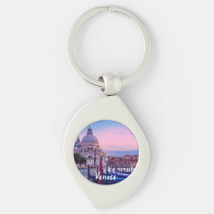 Porte-clés Grand Canal avec gondoles et église à Venise