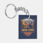 Porte-clés Grand Canyon National Park Illustration Travel Art (Devant gauche)