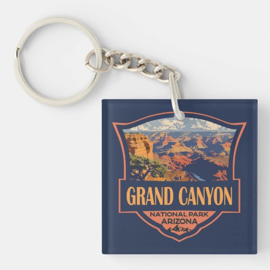 Porte-clés Grand Canyon National Park Illustration Travel Art (Devant)