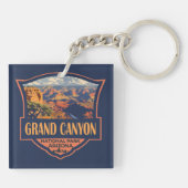 Porte-clés Grand Canyon National Park Illustration Travel Art (Dos)