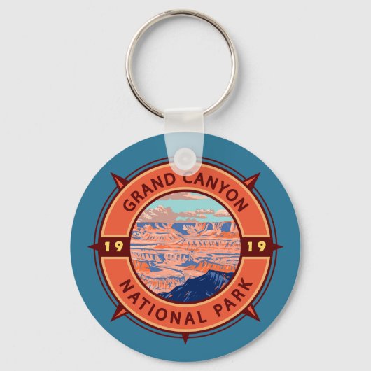 Porte-clés Grand Canyon Parc national Emblem Retro Compass (Recto)