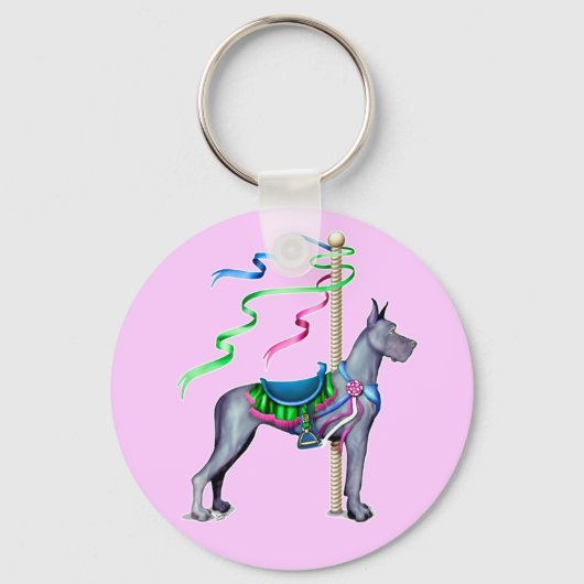 Porte-clés Grand Carrousel bleu Danse (Recto)