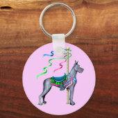 Porte-clés Grand Carrousel bleu Danse (Recto)