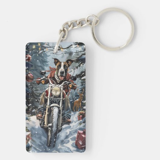 Porte-clés Grand chien Danse équitation moto Noël (Dos)