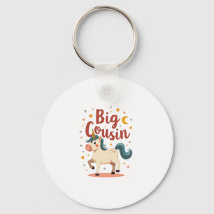 Porte-clés Grand Cousin Licorne Vintage Mignon Enfants Typogr