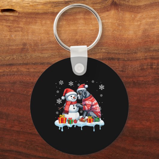 Porte-clés Grand Dane Sungles Sweer Build Snowman Xmas Owne (Recto)