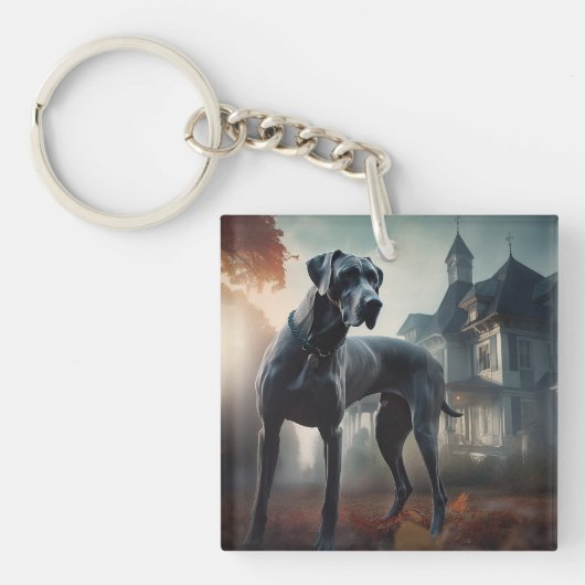 Porte-clés Grand Danois Halloween Épouvantable (Devant)