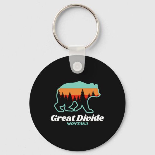 Porte-clés Grand Divide Montana Ski Snowboard Ours (Recto)