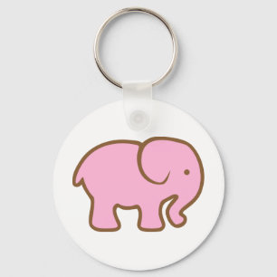 Porte-clés Grand éléphant rose