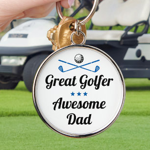 Porte-clés Grand Golfer Awesome Papa bleu Porte - clé personn