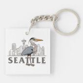 Porte-clés Grand Héron bleu de Seattle City Bird (Dos)