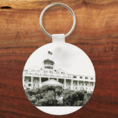 Porte-clés Grand Hotel, Île Mackinac, noir et blanc (Recto)