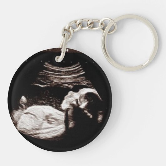 Porte-clés Grand-mère à être, Grossesse Faire-part Ultrasound (Dos)