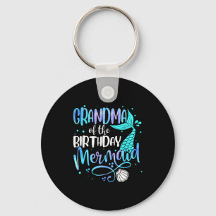 Porte-clés Grand-mère de la famille de sirène d'anniversaire