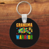 Porte-clés Grand-mère de l'autisme - grand-mère d'un guerrier (Recto)
