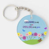 Porte-clés Grand-mère est mon nom. Le spoiling est mon jeu. (Devant)