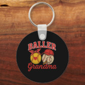 Porte-clés Grand-Mère Parfaite Du Softball Et Du Baseball (Recto)