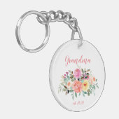 Porte-clés Grand-mère PERSONNALISABLE Date - Première Grand-m (Devant gauche)