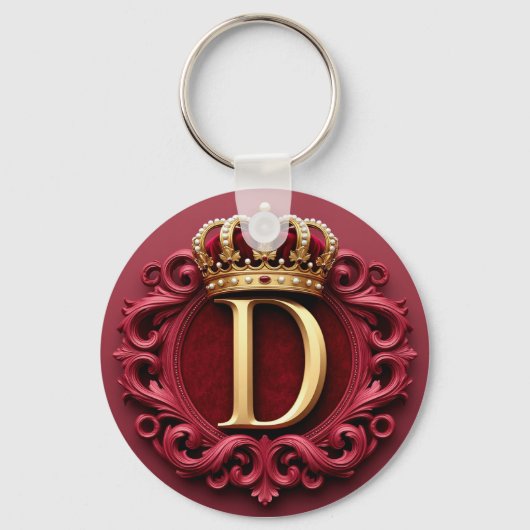 Porte-clés Grand Monogramme D sur Velours Rouge (Recto)