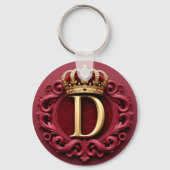 Porte-clés Grand Monogramme D sur Velours Rouge (Verso)