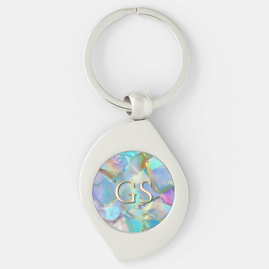 Porte-clés Grand monogramme ou nom sur Opal (Devant)
