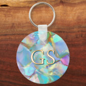 Porte-clés Grand monogramme ou nom sur Opal (Recto)