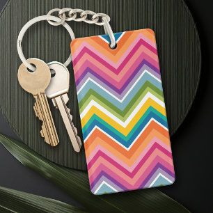 Porte-clés Grand Motif coloré Chevron