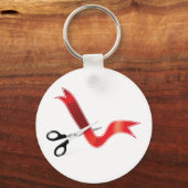 Porte-clés Grand Ouverture Célébration Ciseaux Couper le ruba (Recto)