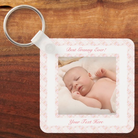 Porte-clés Grand-parents Day Pink Meilleure grand-mère jamais (Recto)