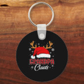 Porte-clés Grand-père Claus Santa Hat Noël Rouge Plaid Matchi (Recto)