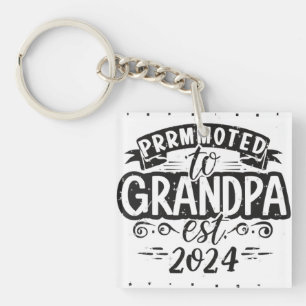 Porte-clés grand-père est 2024, Promoted To Grandpa Est. 2024