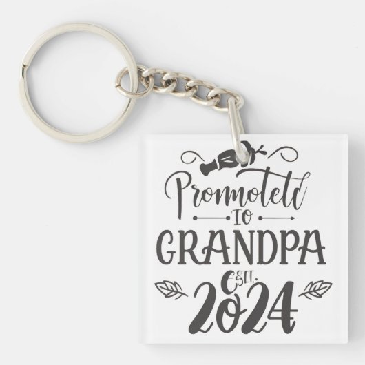 Porte-clés grand-père est 2024, Promoted To Grandpa Est. 2024 (Devant)