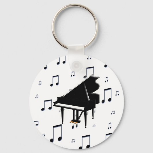Porte-clés Grand Piano and Music Notes (Recto)