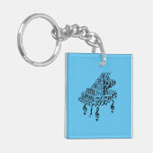 Porte-clés Grand piano classique, piano à queue, symboles mus (Devant gauche)