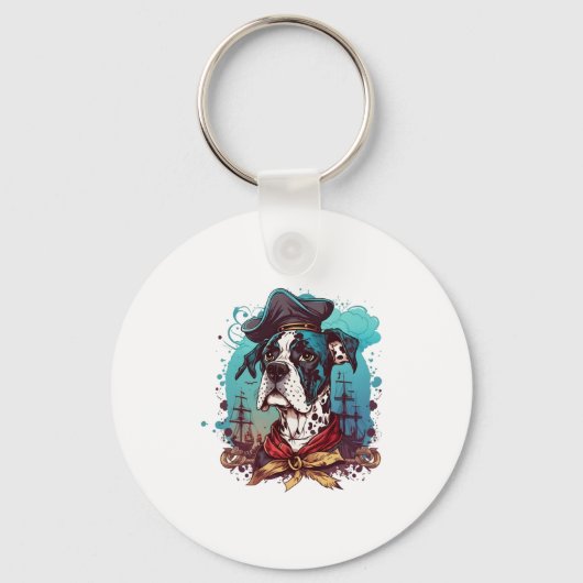 Porte-clés Grand pirate de chien Dane (Recto)