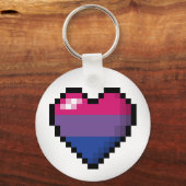 Porte-clés Grand Pixel Coeur Design dans le drapeau de la fie (Recto)