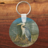 Porte-clés Grand Porte - clé d'oiseaux de Héron Bleu (Recto)
