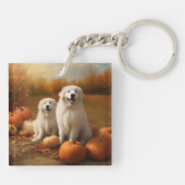 Porte-clés Grand Pyrénées Chiot automne délice Citrouille (Dos)