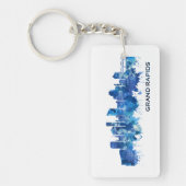 Porte-clés Grand Rapids Michigan Skyline Blue (Devant)