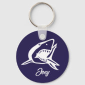 Porte-clés Grand requin blanc dessin personnalisé (Recto)