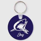 Porte-clés Grand requin blanc dessin personnalisé (Verso)