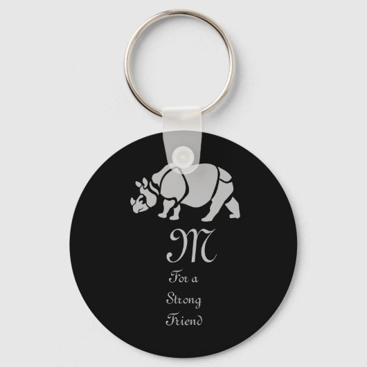 Porte-clés Grand Rhino Indien Rhinoceros Unicorn Rhino Monogr (Recto)