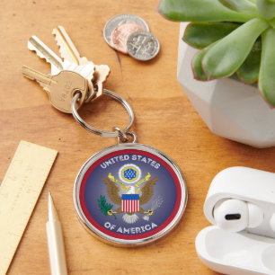 Porte-clés Grand Sceau de forme circulaire des États-Unis