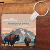 Porte-clés Grand Teton National Park Jackson Wyoming Mountain (Verso)