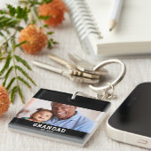 Porte-clés Grandad Established Modern Bold Photo (Devant Droit)