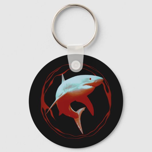 Porte-clés Grande conception graphique de requins blancs (Recto)