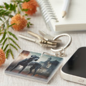 Porte-clés Grande Dane Halloween effrayante (Devant Droit)