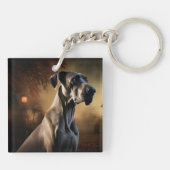 Porte-clés Grande Dane Halloween effrayante (Dos)