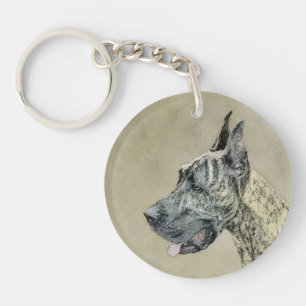 Porte-clés Grande Danse (Brindle) Peinture - Art Chien origin
