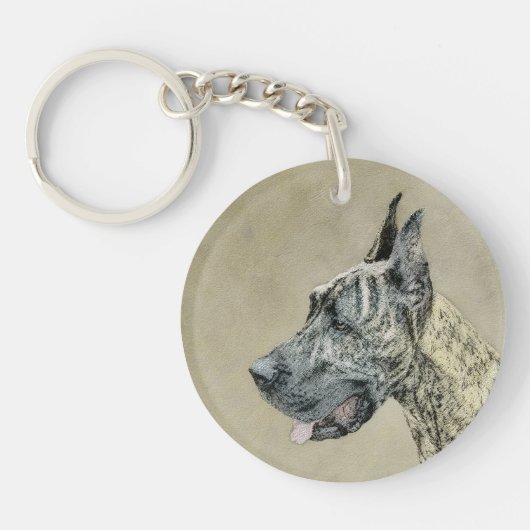 Porte-clés Grande Danse (Brindle) Peinture - Art Chien origin (Devant)